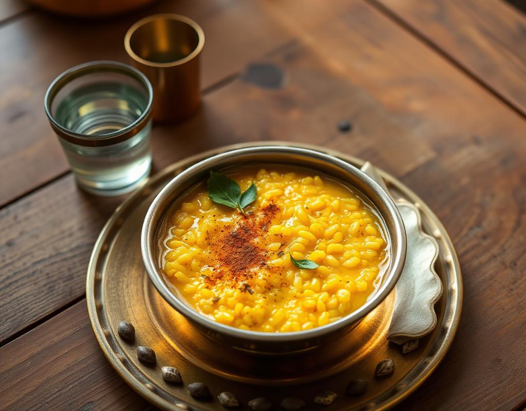 Warm spiced khichdi with ghee
