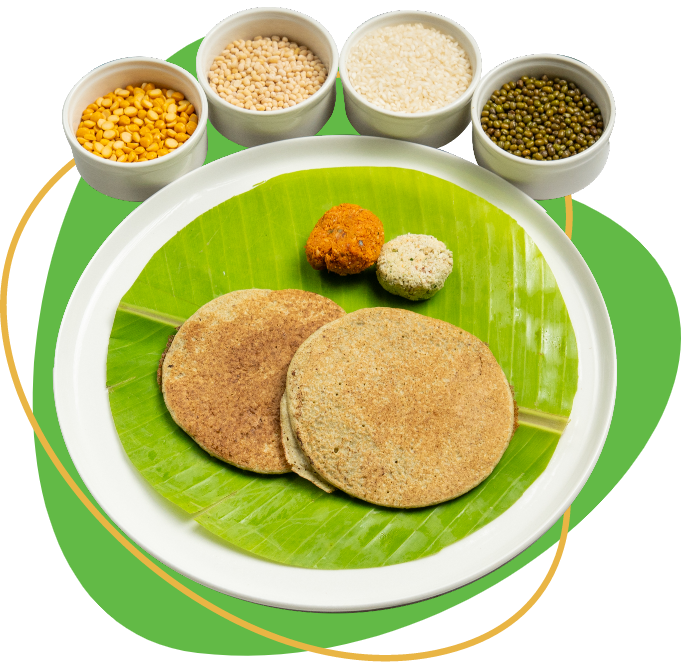 Traditional Kerala Ayurveda thali on banana leaf